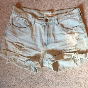 Ripped jean shorts